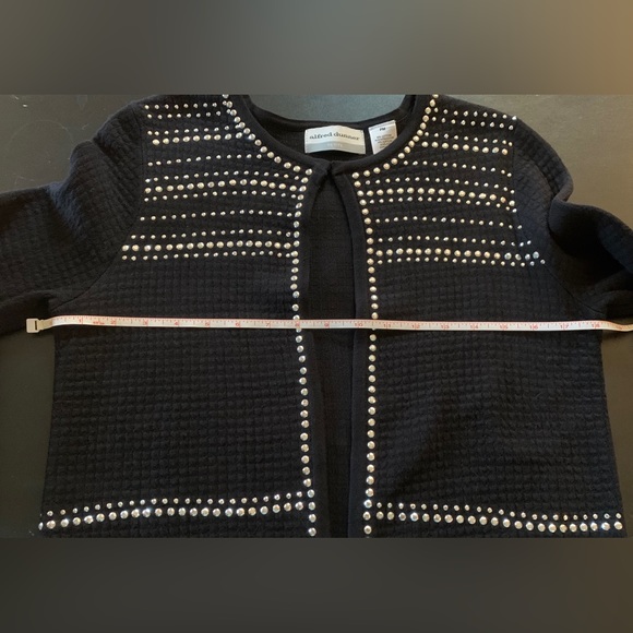 ALFRED DUNNER WAFFLE TEXTURE OPEN FRONT CARDIGAN - SZ PETITE MEDIUM - Picture 5 of 7